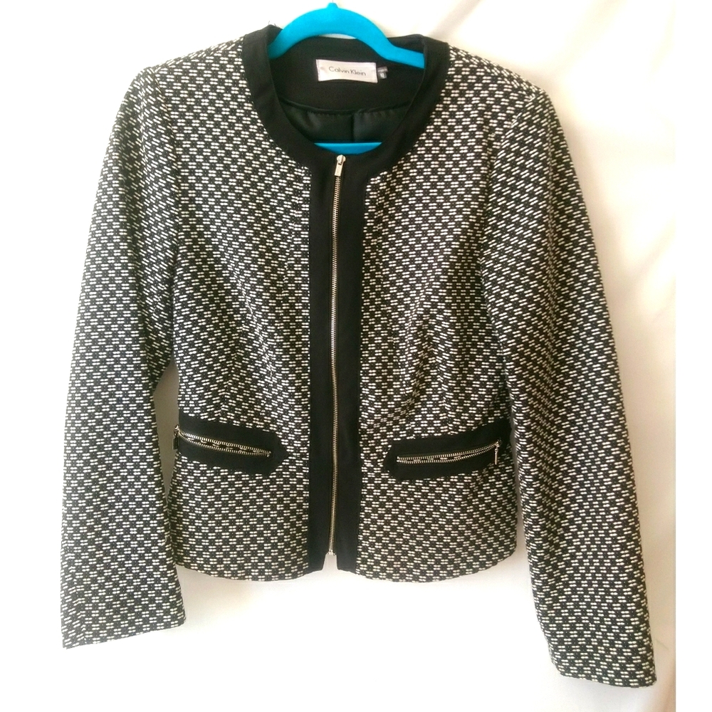 Calvin Klein black and white blazer Size 10
